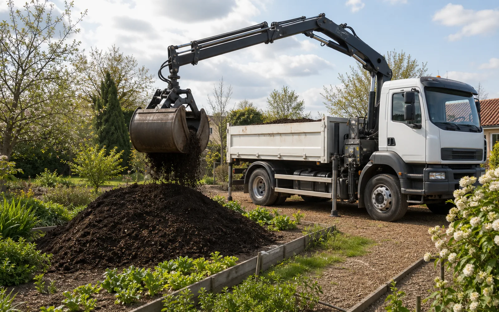 Dépôt de compost pour potager et massif de jardin dans le secteur de Montauban